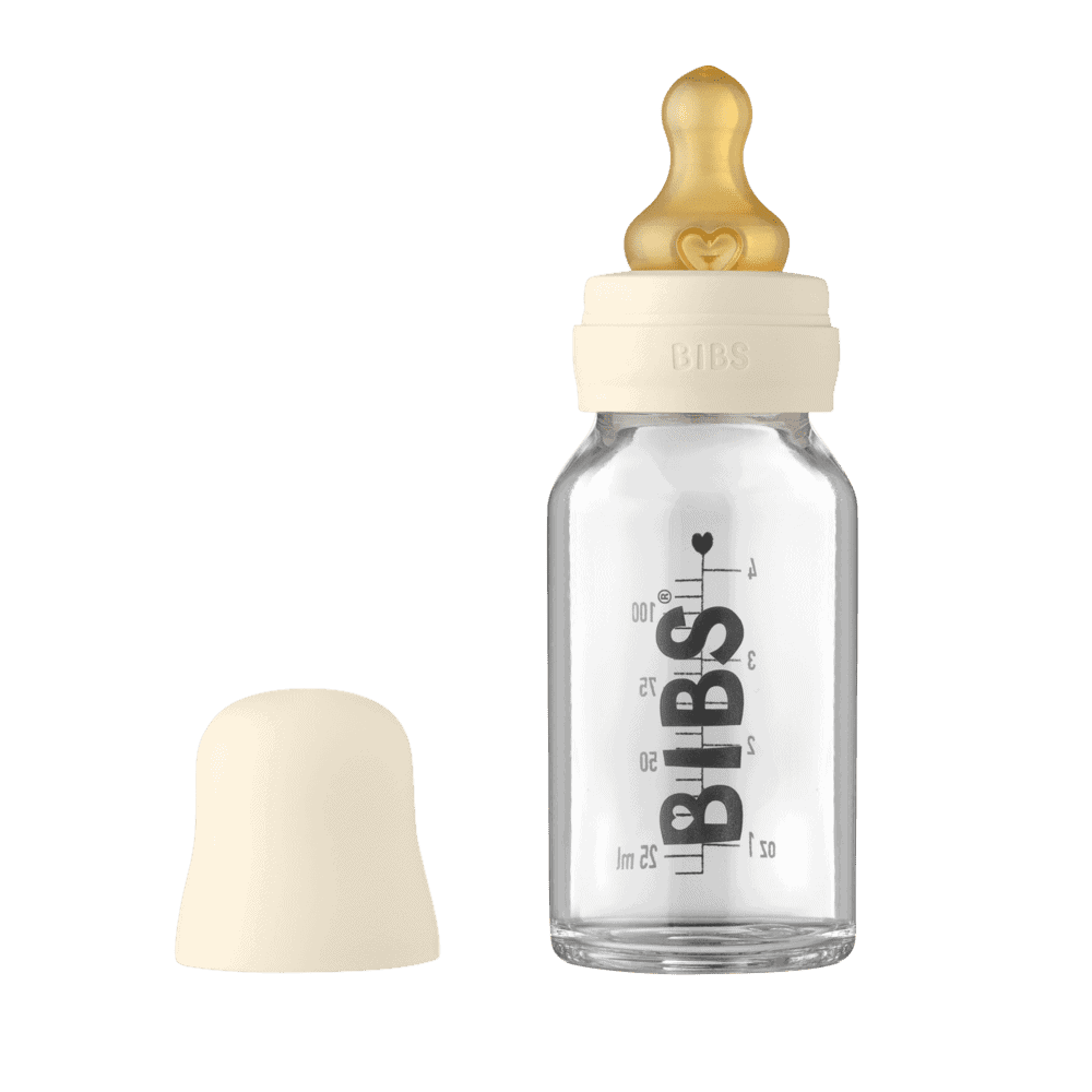 Billede af Bibs Glassutteflaske - Latex 110ml Ivory hos KÆRE BØRN