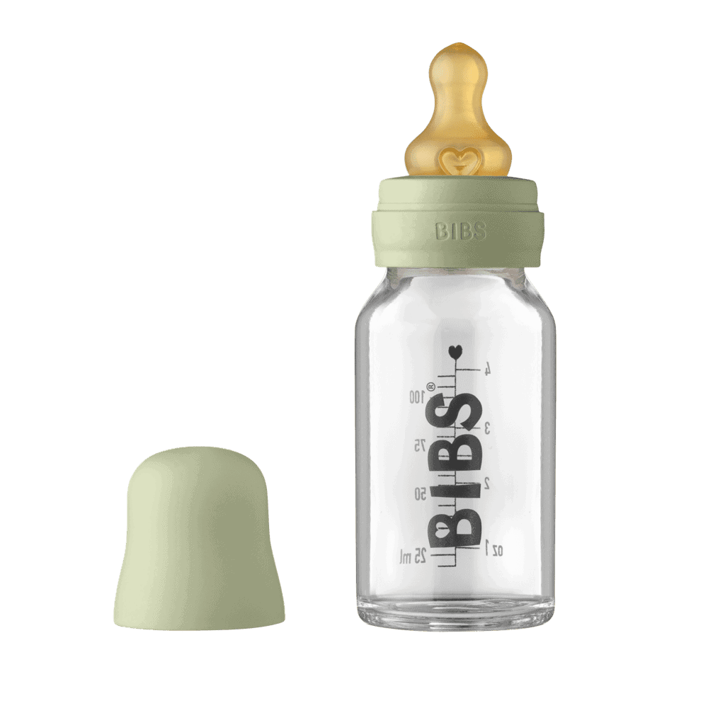 Billede af Bibs Glassutteflaske - Latex 110ml Sage hos KÆRE BØRN