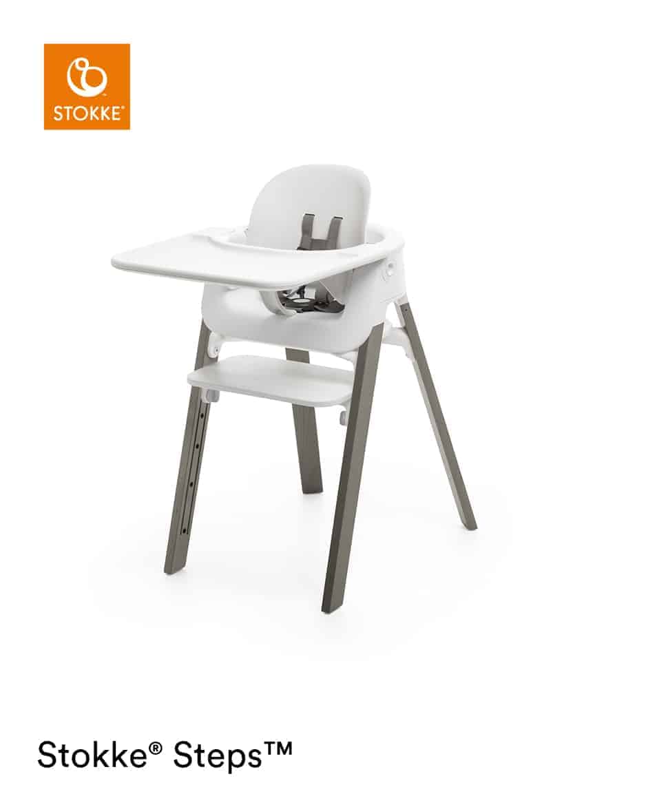 Stokke® Steps⢠Chair White Hazy Grey