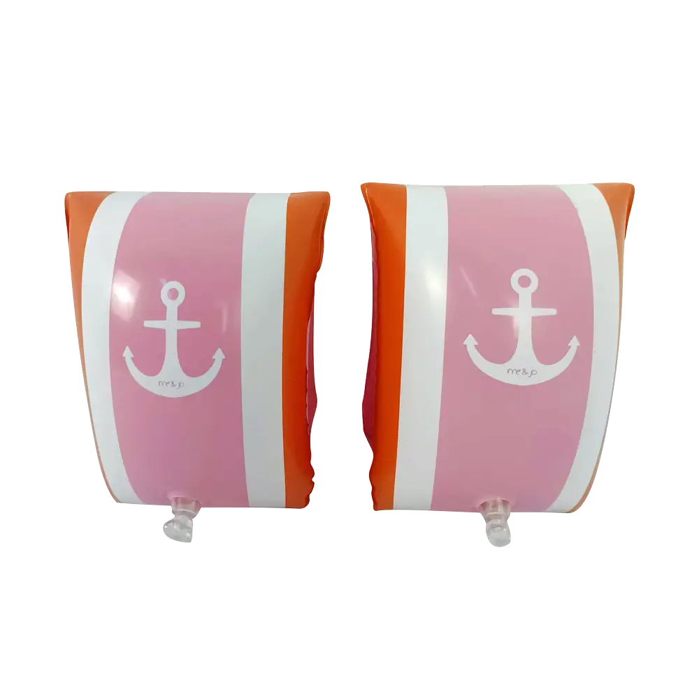 Badevinger i pink og brun / Swimming armbands in pink and brown