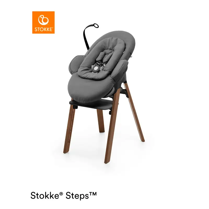 Stokke Steps black/golden brown inkl. skråstol deep grey