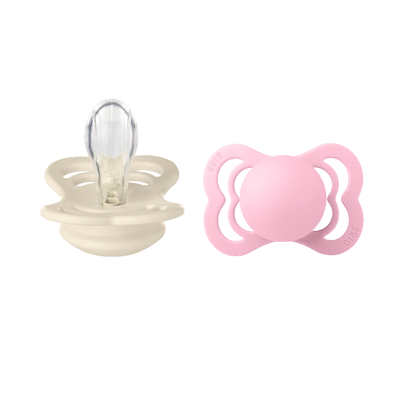 Se BIBS Supreme Silicone - str 1 - Ivory/Baby Pink hos KÆRE BØRN