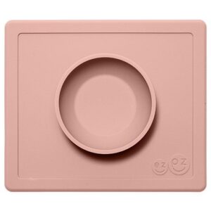 Ezpz dækkeserviet og skål i ét - Happy Bowl, Støvet Rosa