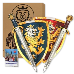 Liontouch Noble Knight gavesæt for 2 med sværd og skjold i rød og blå