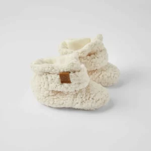 Teddy Booties -  Off White (0-6m)