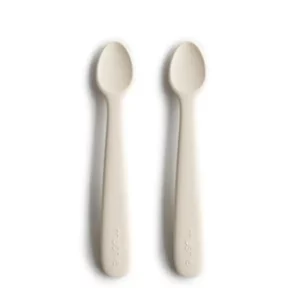 Mushie Silikone Babyskeer 2-Pak Ivory