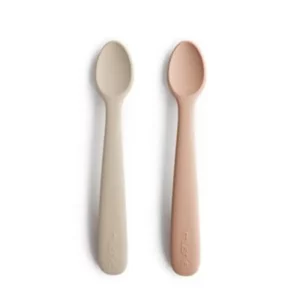 Mushie Silikone Babyskeer 2-Pak Blush/Shifting Sand