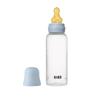 BIBS Baby Flaske Rund Latex 1 pack 270 ml Medium Flow Baby Blue