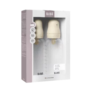 BIBS Baby Flaske Rund Latex 2 pack 270 ml Medium Flow Ivory