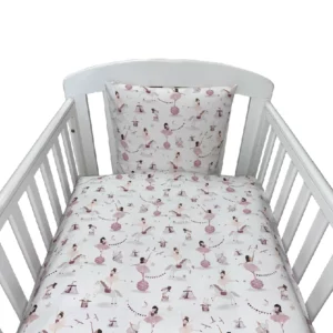 NM Baby sengelinned - off-white m/ blomme farvet ballerina