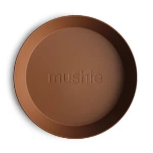 Mushie Rund Tallerken Caramel 2pcs